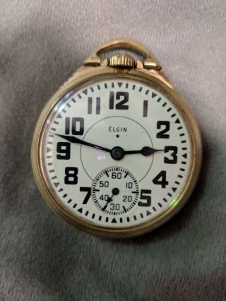 Elgin Pocket Watch Bw Raymond 23 Jewels Model 540 10k Filled Elgin Case