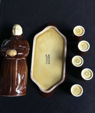 Ceramic Monk,  5 Shot Glasses And Tray.  Beswick England.  Made For HEATMASTER 4