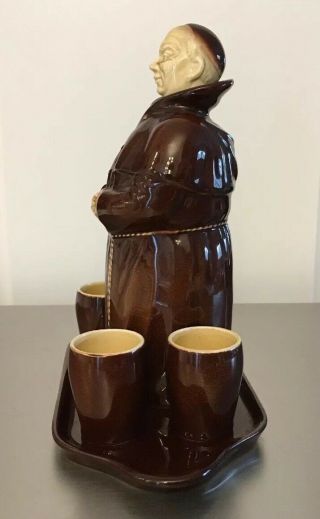 Ceramic Monk,  5 Shot Glasses And Tray.  Beswick England.  Made For HEATMASTER 6