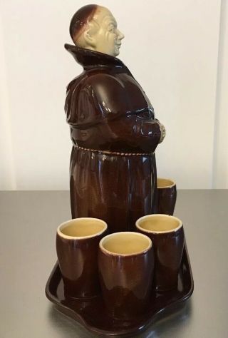 Ceramic Monk,  5 Shot Glasses And Tray.  Beswick England.  Made For HEATMASTER 8