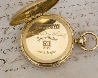 REPEATER Solid Gold Antique REPEATING Pocket Watch 3
