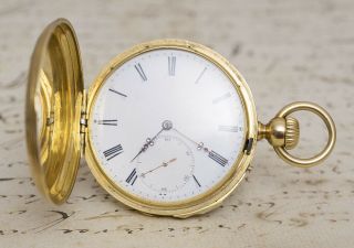 REPEATER Solid Gold Antique REPEATING Pocket Watch 4