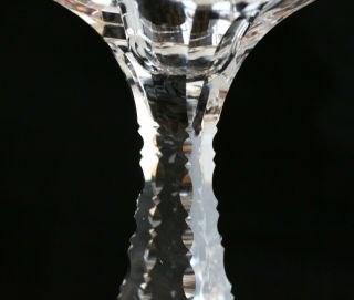 ANTIQUE CUT GLASS CRYSTAL NOTCHED HOBSTAR CANDLESTICK 6
