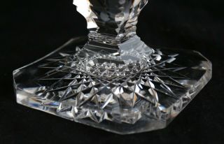 ANTIQUE CUT GLASS CRYSTAL NOTCHED HOBSTAR CANDLESTICK 8