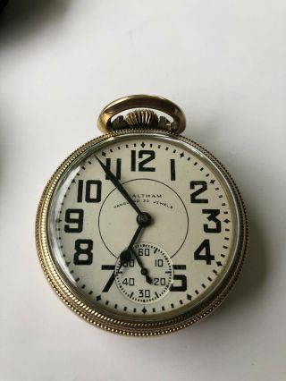 Vintage Waltham " Vanguard " 23 Jewels Pocket Watch “works” With Case