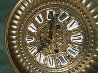 Antique Ansonia RICHELIEU 1890 ' s Wall Clock,  Enameled Numbers / NO MECHANISM 6