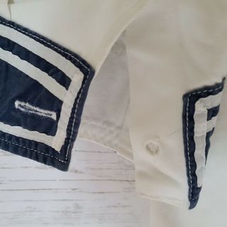 Vintage German Navy Uniform Shirt Sz 38 White Blue Sailor 1983 Merk Mossingen 7