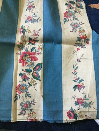 18 Th Century Cotton Printed Panel.  Block And Roller 2