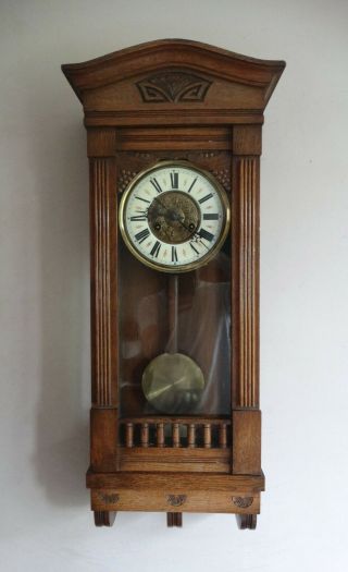 Antique Wall Clock By Thomas Haller Germany C1910 Striking With 8 Day Movement