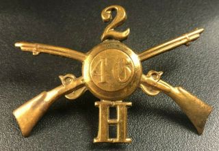 2nd 46th Pa Volunteers Infrantry Saw Spanish American War Hat Badge Pin