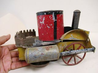 Vintage Tin Toy Early Windup Locomotive Steam Engine Rare Collectibles Japan F