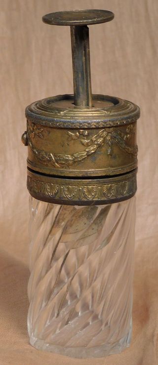 Antique Gilt Bronze Cut Crystal French Perfume Atomizer Piston Pump Louis XVI 2