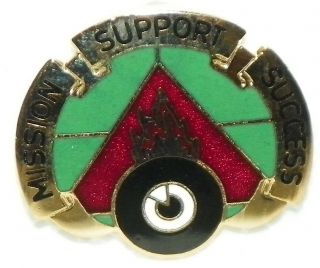Vintage Us Military Pin Mission Support Success 394th Ord Battalion Crest Pin