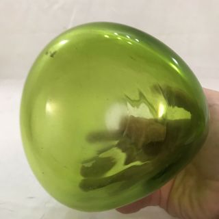 Mid Century Modern Green Handblown Glass Vases,  Pair 4