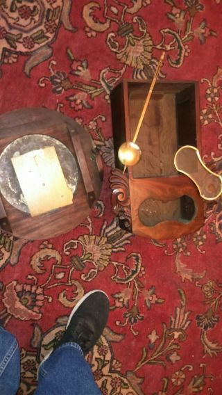 London Antique Single Fusee Carved Mahogany English 8 Day Drop Dial Wall Clock 7