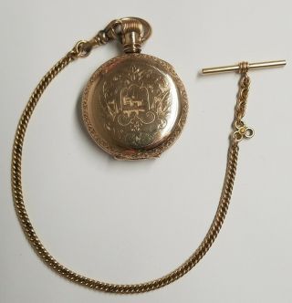 Waltham Seaside Pocket Watch Ladies 15 Jewels 10k Gf Hunter Case Ca.  1905 - 1906