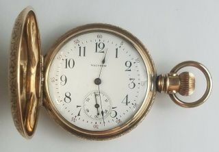 Waltham Seaside Pocket Watch Ladies 15 Jewels 10K GF Hunter Case Ca.  1905 - 1906 2