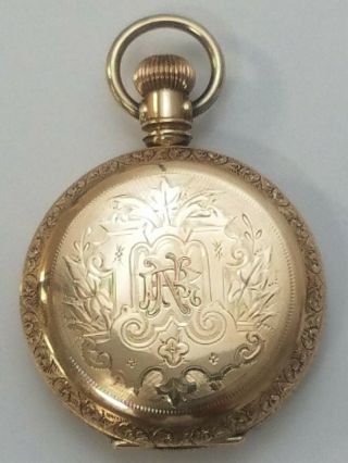 Waltham Seaside Pocket Watch Ladies 15 Jewels 10K GF Hunter Case Ca.  1905 - 1906 8