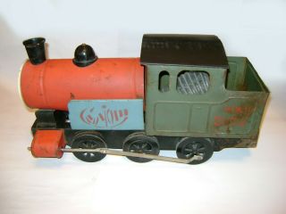 Rare Vintage Tin Toy Train Steam Locomotive Salute (made In Ussr)