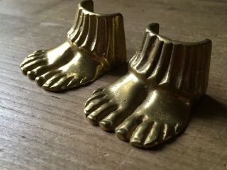 Antique Furniture Feet Solid Brass Vintage Old Book Ends Door Stop