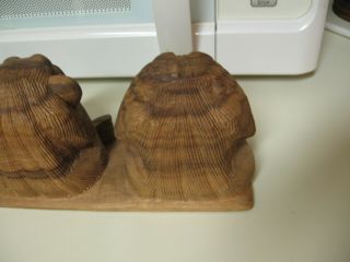 Handmade Wood Carving of Hear No Evil See NO Evil Speak No Evil Signed John Sinn 4