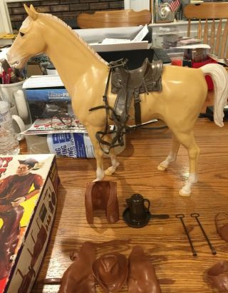 Marx Johnny West Action Figure Accesories With Horse Thunderbolt & Saddle