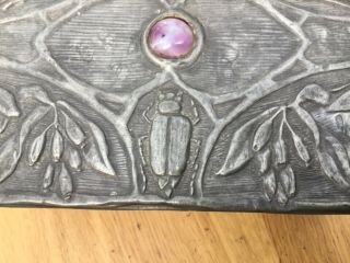 Art Nouveau Crafts Newlyn Daguet pewter casket Egyptian Revival scarabs Ruskin 3