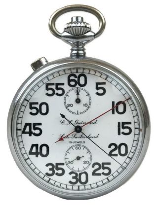 Cl Guinand Racine Swiss Split - Second 15j Chronograph Racing Pocket Stop Watch
