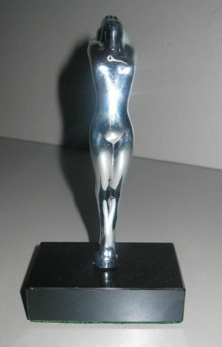 Bathing Beauty Art Deco nymph Trophy or Paperweight polished aluminum USA made 3