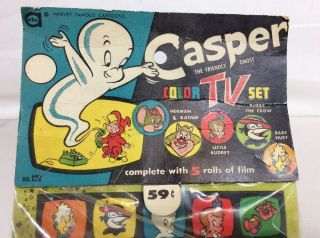 Vintage 1950s Casper Lido Toy Color TV Set & 5 Rolls Of Film In Package 7