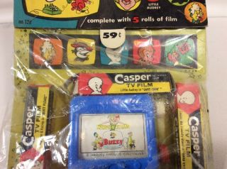 Vintage 1950s Casper Lido Toy Color TV Set & 5 Rolls Of Film In Package 8