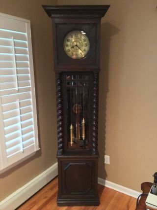 Antique German Grandfather Clock Front Door Beveled Glass W/ Westminster Chimes
