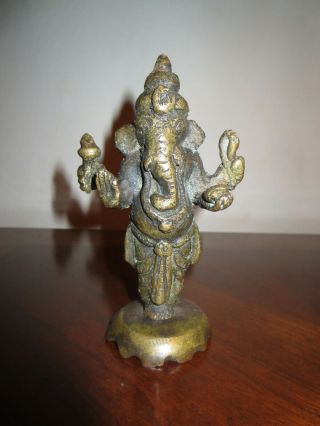 Antique Bronze Ganesh Statue From Sri Lanka Ceylon