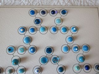 VINTAGE 1900 ' S ANTIQUE SKY BLUE GLASS ASSORTED BUTTONS 70 VARIOUS TYPES & SHAPES 2