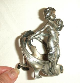 Vintage Art Nouveau Wmf Silver Plated Cherub Spill Holder