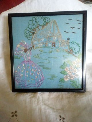 1930,  S/40,  S Hand Embroidered Crinoline Lady Picture