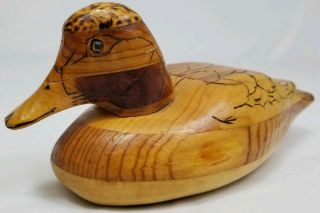 Vintage Hand Carved Wood Duck Decoy Figure Folk Art Primitive