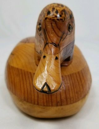 Vintage Hand Carved Wood Duck Decoy Figure Folk Art Primitive 5