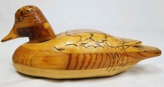 Vintage Hand Carved Wood Duck Decoy Figure Folk Art Primitive 6