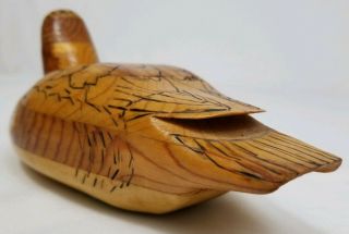 Vintage Hand Carved Wood Duck Decoy Figure Folk Art Primitive 7