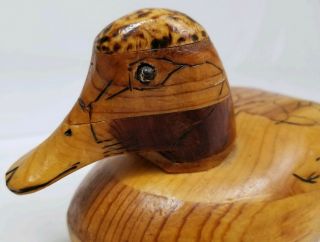 Vintage Hand Carved Wood Duck Decoy Figure Folk Art Primitive 8