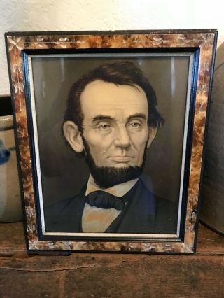 Antique Portrait Of Abraham Lincoln In Antique Frame