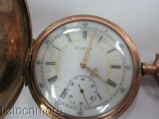 Antique Elgin Fancy Painted Dial Grade 301 Art Deco 12s Pocket Watch 1912
