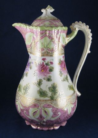 Antique Hand Painted Chocolate Pot