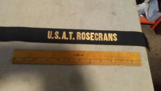 YEAR 1900 U.  S.  A.  T.  ROSECRANS Cap Hat Tally Ribbon BOXER REBELLION 2