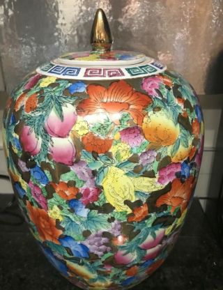 From Old Estate Chinese Full Family Rose Porcelain Jar It Marked Asian China