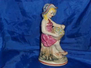 Soviet Russian Girl Schoolgirl With A Flowers Russian Porcelain Figurine 9565c