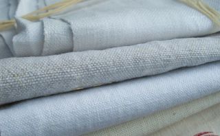 Bundle Vintage French Fabric Various Linens Hemp Chanvre Flax Calico Textile 7