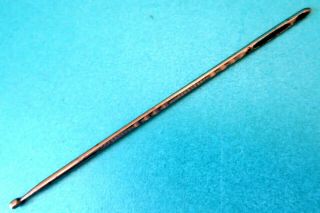 Antique Decorated Steel 2 Eye Bodkin Ribbon Threader,  3&1/2 Inches Long
