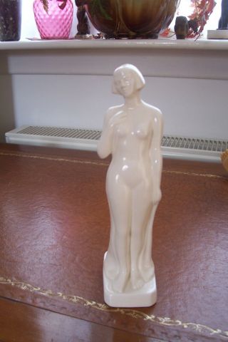 Lovely Art Deco Porcelain White Figurine,  Naked Lady